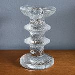 Vintage littala Festivo 2 Ring Glass Candlestick Candle Holder Timo Sarpaneva