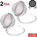 2x Stainless Steel Tea Infuser Strainer Mesh Ball Filter Loose Leaf Spice Herb