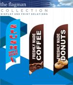 DONUTS ADVERTISING FLAG INCLUDING ALUMINIUM POLE + BASE SET.MADE TO ORDER.