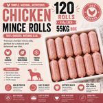 Frozen Dog Food Chicken Mince 120 x 454g chubs 55kg box. BARF RAW DIET Delivered