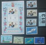 ANGUILLA -Small selection of stamps plus mini sheet. Royal Wedding etc. (Ref813)