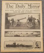 DAILY MIRROR WW1 DEADLY FRENCH ARTILLERY GUNS SUBMARINE 26TH OCT 1914 NEWSPAPER