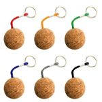 35 mm Floating Cork Ball Key Ring Sailing Boat Float Buoyant Rope Kayak