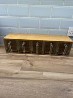 Vintage Ikea Forhoja Wood Storage Shelf Spice Cabinet with Glass Drawers