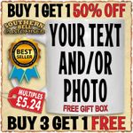 Personalised Photo Mug Custom Design Cup Text Name Birthday Leavers Gift Eid Tea