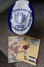 2 x Vintage 1991 England v Italy v USA World Cup Programmes + Flat Cap (1 Signed