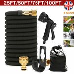 Heavy Duty 25-100FT Expandable Garden Hose Pipe Flexible With Water Spray Gun
