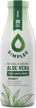 Simplee Aloe  - Aloe Vera Juice 1 Litre - Natural, Organic & Cold Pressed