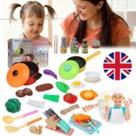 Kids Kitchen Toy Set 35 PCS Pretend Cooking Play Utensils Pan Pot Food Tools
