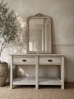 Antique Vintage French Rustic  Farmhouse Oak Bleached Sideboard Dresser