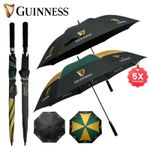 Official Guinness Golf Umbrella 30" Large Windproof Waterproof Stick Auto Open
