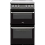 Amica AFC5100SI 50cm Free Standing Electric Cooker with Ceramic Hob Silver A/A