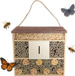 Large Insect House Butterfly Bee Beetle Bug Hotel Wooden Garden Shelter 30x30cm