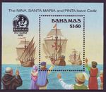 BAHAMAS - 1990 Columbus Setting Sail, miniature sheet - MNH