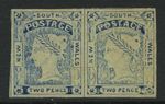 New South Wales 1855 2d Stout white wove paper SG64 unused pair Cat £3000