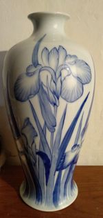 Antique Japanese Meiji Period Aoki Brothers Blue And White Arita Porcelain