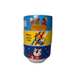 Kelloggs Large Cereal Bowls x3 Stackable Collectible Porcelain Frosties Coco Pop