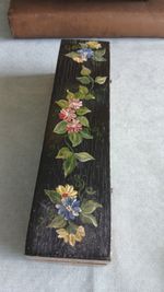 Hand Painted Wooden Box With Hinge Flower Art Narrowboat Barge Style