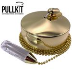 PULL KIT® Brass Pull Cord Light Switch Bundle Crystal Chain Light Pull Switch