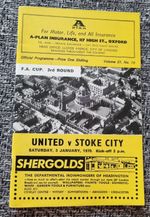 Oxford United v Stoke City  FA Cup 3rd Round 3rd January 1970
