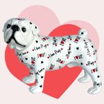 Pug figurine LOVE PUGS & hearts design ornament home decoration dog lover gift