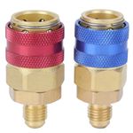 Aolidsive Air Conditioning Quick Coupler For R134A 1/4 Inch SAE Brass