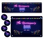 Personalised Any Name Bar Runner Sign Coaster Garden Plaque Gift Bar Pub 417