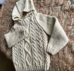 Childs Hand Knit Aran Hoodie/jumper