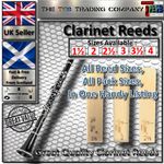Clarinet Reeds - B Flat - Size 1.5 2.0 2.5 3.0 3.5 & 4.0 - Single, 3 Pck, 10 Pck