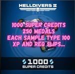 HELLDIVERS 2 - 1000 Super Credits+250 medals+300 Samples