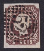 PORTUGAL 1862 King Luis 5r Deep Brown SG 25 Used (CV £39)