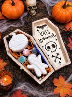 Kids Halloween Craft Activity Set - Paint Your Own Coffin, Pumpkin & Ghost 