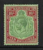 BERMUDA 1924-32 KGV SG 92a 10/- TWO breaks in scroll MM/Unused