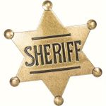 SHERIFF HEXAGONAL Metal Pin Badge Old West Cowboy Fancy Dress  Prop ~ POST FREE