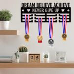 Dream Believe Achieve Never Give Up Medal Hanger Holder Display Acrylic 3 Tier