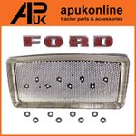 Chrome Upper Grille & Letter Badge Set for Ford 5200 3055 3100 3120 3150 Tractor