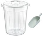 Clear Plastic Bin Kitchen Food Flour Storage Animal Feed Pet Food Box + SCOOP