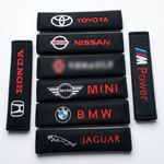 2 x Car Seat Belt Cover Pads Brand Logo Embroidered Safety Cushion Pads