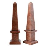 Classic Obelisk in Red Marble Table Sculpture H 30CM