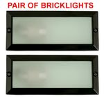 2 X Modern Outdoor Black Aluminium & Frosted Glass Brick Light