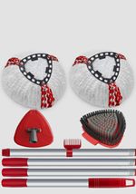 2 Spin Mop Replace Head Compatible with Vileda Turbo System, 30”-58" Mop Handle
