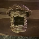 Handmade Straw Hanging Bird House/ hamster hide, Brown Small