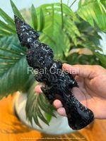 10" Large Obsidian Knife | Hand-Knapped Crystal Blade Collectible Ritual Dagger
