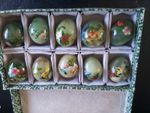 VINTAGE JADE HAND PAINTED EGGS X10