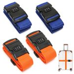 4Pcs Suitcase Straps with 70.87 x 1.97 pollici, Orange and Blue, Lockable 