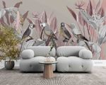 3D Bird Plant Self-adhesive Removeable Wallpaper Wall Mural
