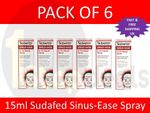 6 x 15ml SUDAFED Sinus Ease Spray - Sinus Relief Fast Acting Spray 0.1% exp 27++