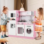 Chef Pretend Play Toy Kids Kitchen Playset w/Water Dispenser-Pink
