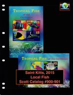 $19.50 Scott Value - 2015 ST KITTS Fish 2 s/s Tropical Caribbean CV MNH NH UMM