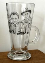 ONLY FOOLS AND HORSES Granddad DEL BOY Rodney LATTE COFFEE GLASS, THE TROTTERS